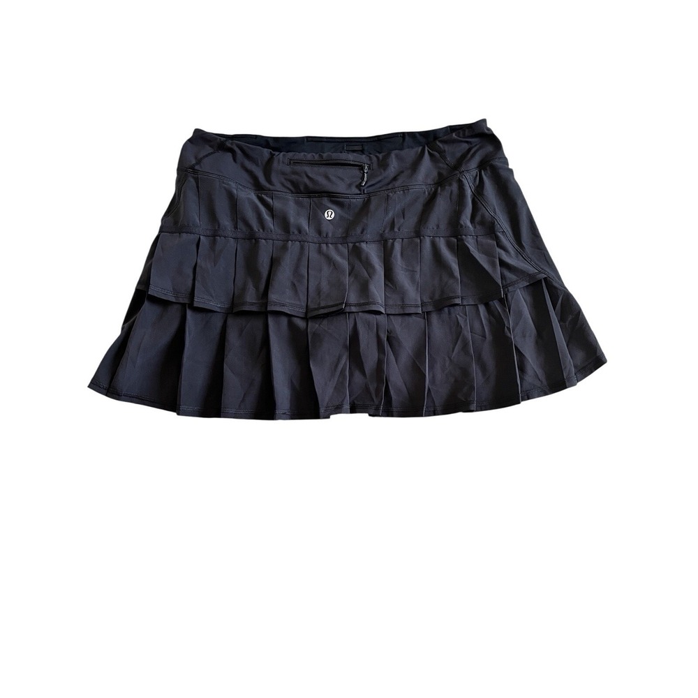 Lululemon Women's Pace Setter Skort Skirt Black Run Tennis‎ Athletic Size 10